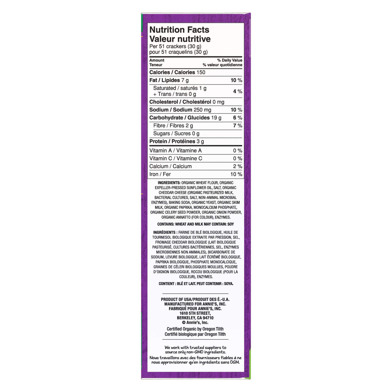 Annie's Homegrown Organic Cheddar Bunnies Baked Snack Crackers, 213g/7.5oz.,{Imported from Canada}